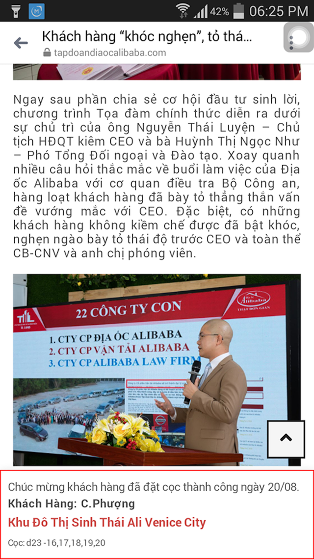 Phong tỏa tài khoản của các chóp bu Công ty địa ốc Alibaba - 2